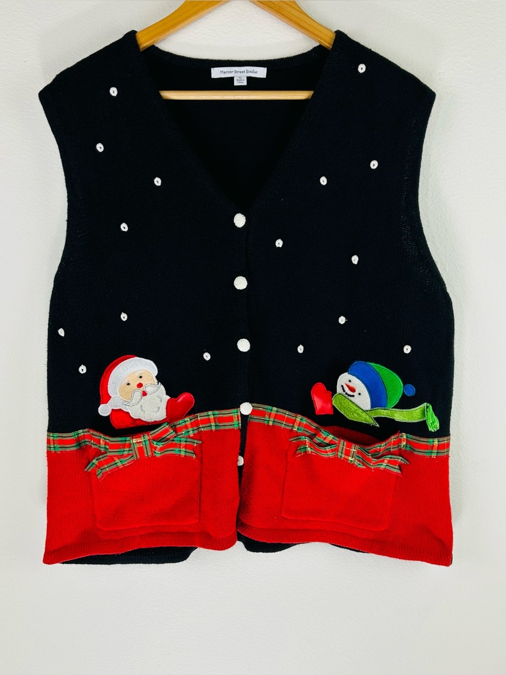 Mercer Street Studio Women’s Christmas Knit Vest Size XL